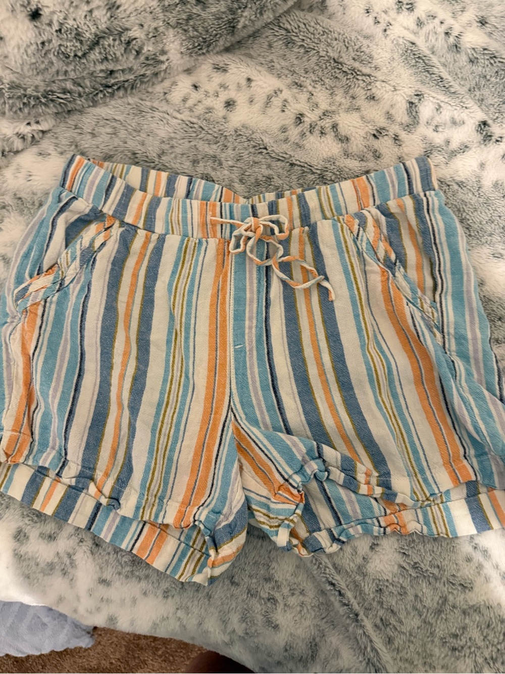 Briggs New York Striped Summer Shorts in Blue, Orange, White